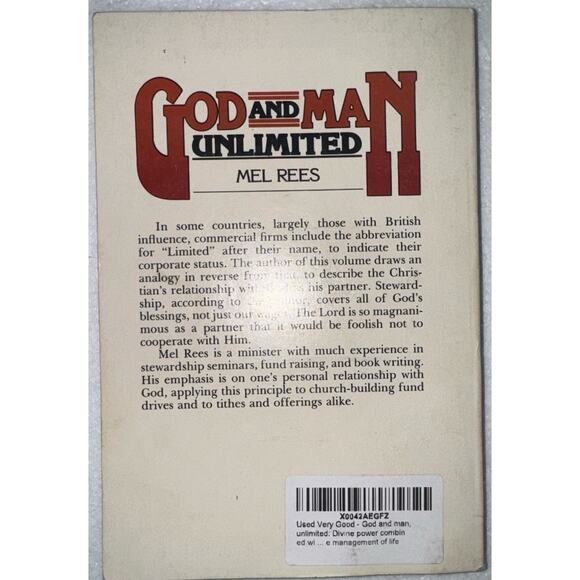 GOD AND MAN, UNLIMITED: DIVINE POWER COMBINED WITH HUMAN By Melvin E Rees *VG+* - Picture 4 of 7